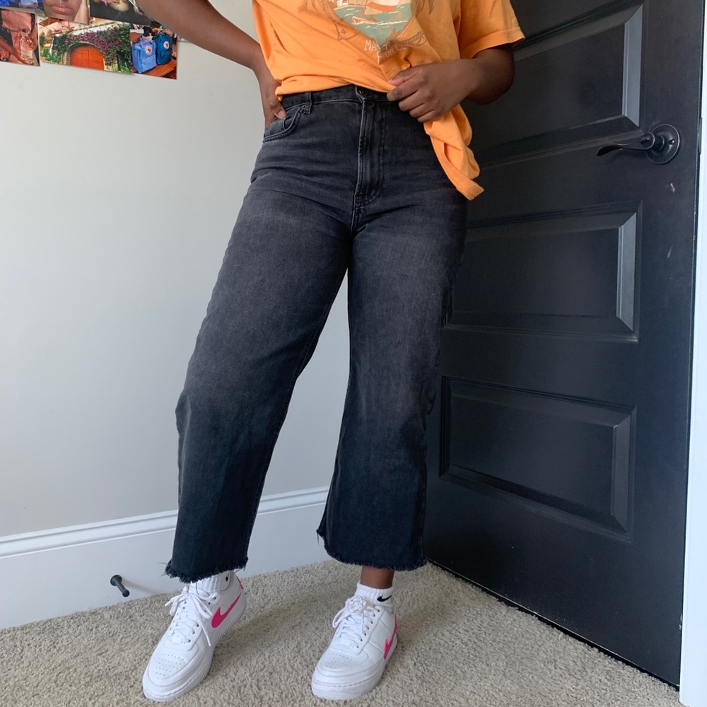 high waist black flare jeansss